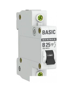 Выключатель автоматический Basic 1P 25А (B) 4.5кА ВА 47-29 mcb4729-1-25-B Ekf