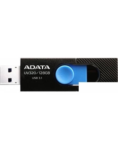 USB Flash UV320 128GB (черный/голубой) Adata