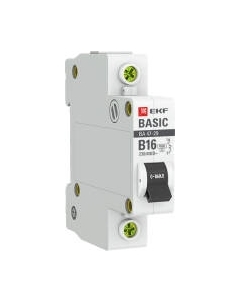 Выключатель автоматический EKF Basic BA 47-29 1P 16A (B) 4.5kA / mcb4729-1-16-B Ekf