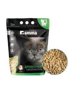 Наполнитель для туалета Gamma Древесный, мелкие гранулы / 20322003 Гамма