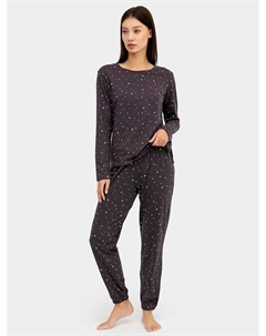 Комплект женский (джемпер, брюки) бордовый с принтом "звездочки" Mark formelle