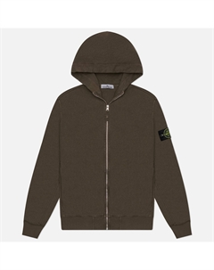 Мужская толстовка Malfile Fleece Old Effect Full Zip Hoodie Stone island