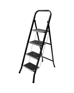 Лестница-стремянка Jet Black 4 шир ступени с ковриком сталь 9920-4 Zalger