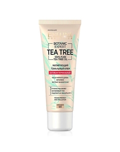Крем тональный для лица 3 в 1 антибактериальный матирующий Botanic Expert Tea Tree Oil Eveline