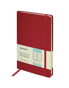 Блокнот А5 Metropolis Special 80л, красный Brauberg