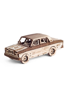 Механический деревянный конструктор 3D Автомобиль Легенда 1982 Drovo