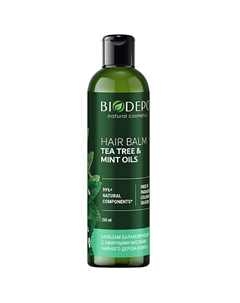 Бальзам для волос питательный с эфирными маслами чайного дерева и мяты Tea Tree and Mint Essential Oils 250 Biodepo