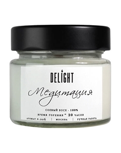 DELÍGHT Свеча ароматическая с деревянным фитилем для дома "Медитация" 100 Delight