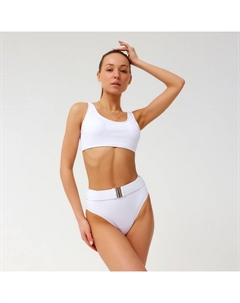 Купальник раздельный с поясом женский, белый, размер 48 Minaku