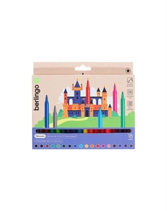 Фломастеры смываемые 18 цветов «Замки», европодвес Berlingo