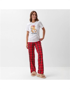 Пижама новогодняя женская (футболка, брюки) «Корги», размер 44-46 Kaftan