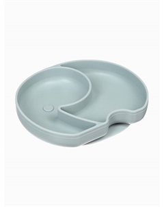 Силиконовая тарелка секционная детская, серая Крошка я
