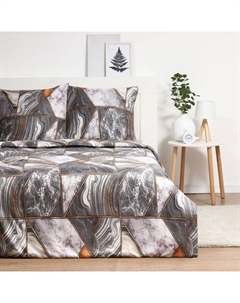 Постельное бельё Павлайн Евро Геометрия 200х220, 200х220, 70х70см 2шт полисатин 70г/м, полиэстер 100% Павлина