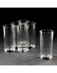 Набор высоких стеклянных стаканов «Отражение», 230 мл, 6 шт Осз