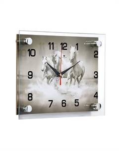 Часы настенные, интерьерные «Тройка лошадей», бесшумные, 20×26 см Рубин