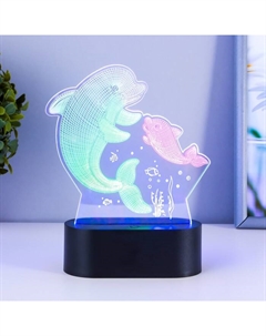 Светильник сенсорный "2 дельфина" LED USB (90см) от батареек 3xАА черный 15х5,5х17,8 см  765 Risalux