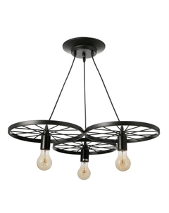 Светильник "Колесо" 3хE27 40Вт черный 60х30х10-110 см Bayerlux