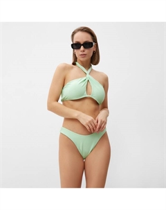 Купальник раздельный с завязками на шее женский, ментоловый, размер 46 Minaku