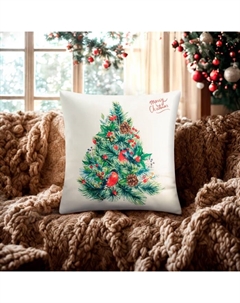 Наволочка декоративная "Елка", 40х40 см, 100 п/э, велюр Этель