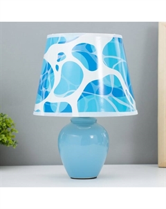 Настольная лампа с абажуром «Морская волна», Е14, 15 Вт, голубой Risalux