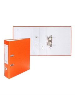Папка-регистратор А4, 75 мм, ПВХ, тиснение «лен», металлическая окантовка, карман на корешок, собранная, оранжевая, микс Calligrata