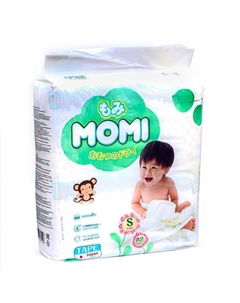 Подгузники  S (4-8 кг), 82 шт Momi