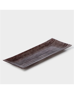 Блюдо «Палисандр», 36.5×15 см, стекло, коричневое Доляна