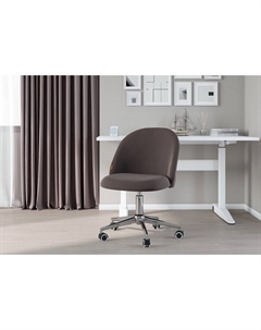 Кресло офисное для руководителя Home - 118, без подлокотников, на колёсиках, ткань Т - 55, цвет серый Chairman