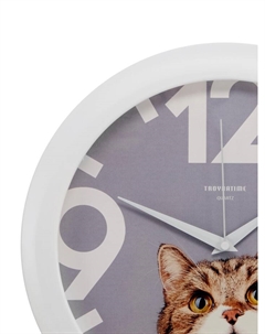 Часы настенные, серия: Животный мир, "Кот", d=29 см, плавный ход, белый обод Troykatime