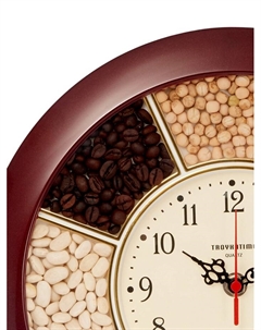 Часы настенные, серия: Кухня, «Специи», d=29 см, плавный ход, бордовый обод Troykatime