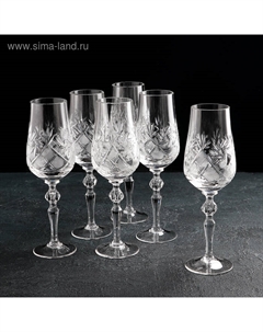 Набор бокалов хрустальных для шампанского «Мельница», 190 мл, 6 шт Неман