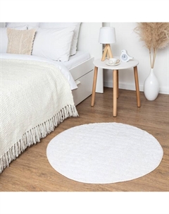 Ковер "Waves" Ø 100 см, молочный, 70% хлопок, 30% п/э, 1500 г/м2 Этель