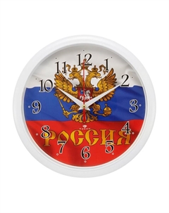 Часы настенные, интерьерные «Россия», бесшумные, d=22 см Рубин