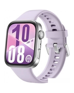 Умные часы Watch FIT 4 (серебристый, с сиреневым силиконовым ремешком, международная версия) Huawei
