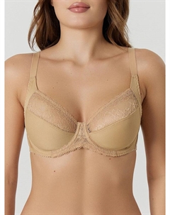 Бюстгальтер макси в бежевом цвете с деталями из кружева Mark formelle