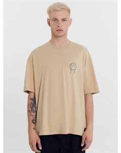 Футболка мужская пыльно-бежевая с печатью Mark formelle