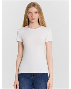 Спортивная футболка в рубчик белого цвета Mark formelle