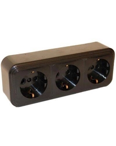 Orion черн. Розетка 3-гнезд. с/з RA 16-365-Ч УХЛ4 Energy