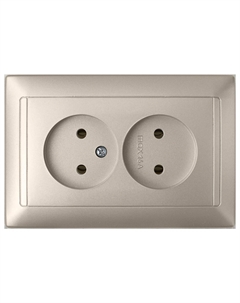 Розетка Fenix 2-гнездн. б/з б/ш (с рамкой) шампань РС16-307 Energy