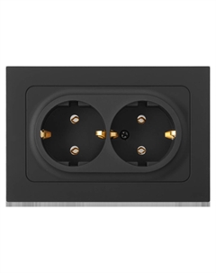 Розетка Astrum 2-гнездн. с/з (с рамкой) карбон РС16-0542 Energy