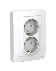 Бел. Розетка 2-гнездн. с/з с/ш (с рамкой) BLNRS001121 Blanca