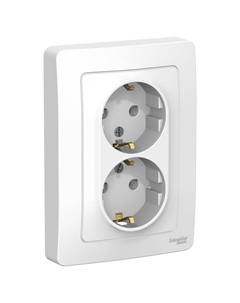 Бел. Розетка 2-гнездн. с/з б/ш (с рамкой) BLNRS001021 Blanca