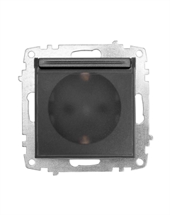 Zena/Vega дым. Розетка 1-гн. с/з с кр. (без рамки) 609-011100-218 El-bi