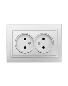 Zena серебро Розетка 2-гнезд. б/з б/ш 500-011020-908 El-bi