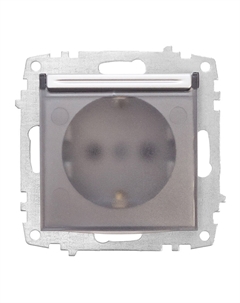Zena/Vega серебро Розетка 1-гнезд. с/з б/ш с кр. (без рамки) 609-011000-218 El-bi