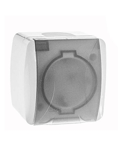 Eva бел. Розетка 1-гнезд. с/з б/ш с кр. IP54 554-011500-218 El-bi