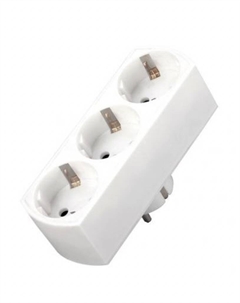 Сетевой разветвитель GTS-F-3-16-G, 16А, 3 места, плоский, с/з, 1/100 General