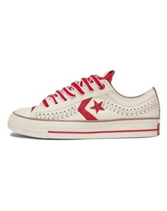 Кроссовки Star Player 76 Anti-Slip Wear-Resistant Low-Top Skateboard Shoes Unisex Beige Red Converse