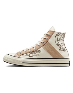 Кроссовки Chuck 70 Leather Overlay High Egret Champagne Tan Converse
