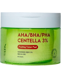 Очищающие пилинг-пэды с 3 видами кислот и центеллой азиатской Centella 3% Peeling Toner Pad Shincos.lab